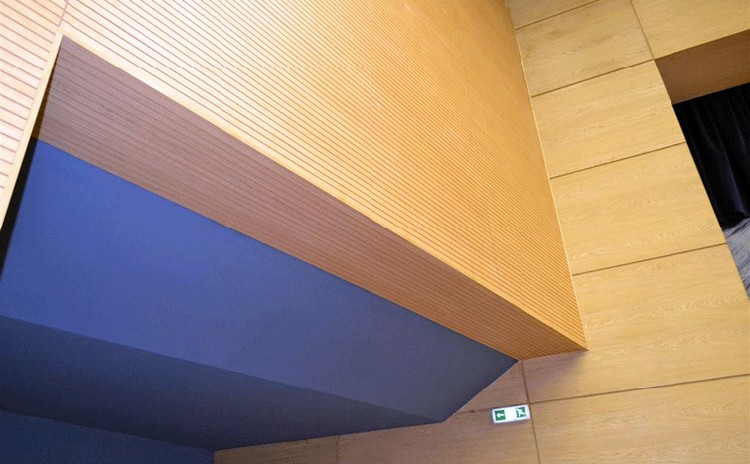 河南濮陽文化中心槽木吸音板聲學工程-1